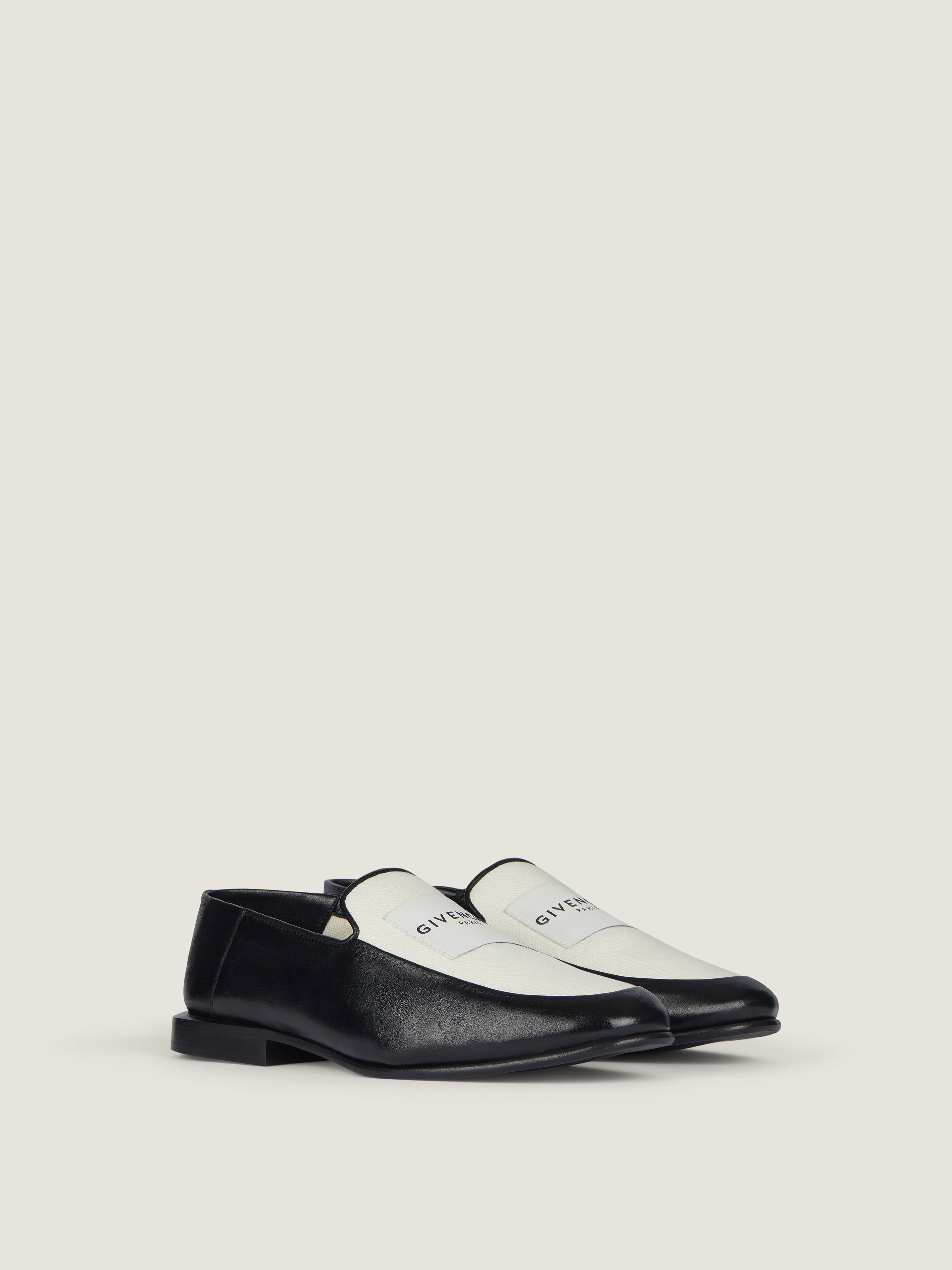 Label loafers in leather and canvas